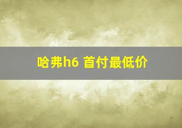 哈弗h6 首付最低价